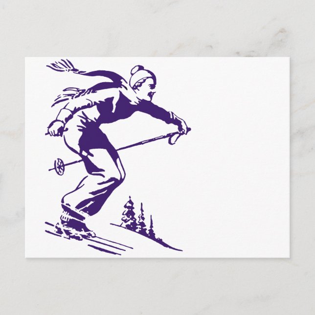 Skiier Postcard (Front)