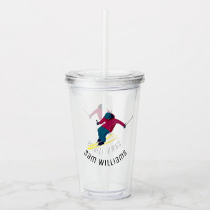 Skiing Acrylic Tumbler