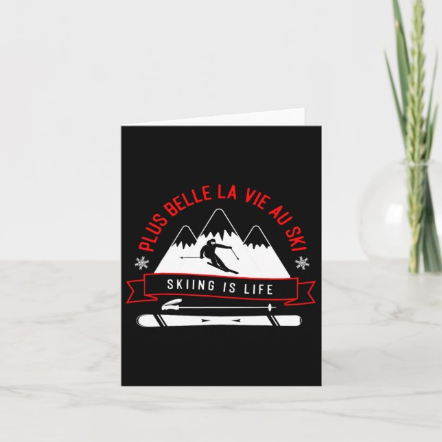 Skiing Adventure Enthusiast Graphic Art  Card (Front)