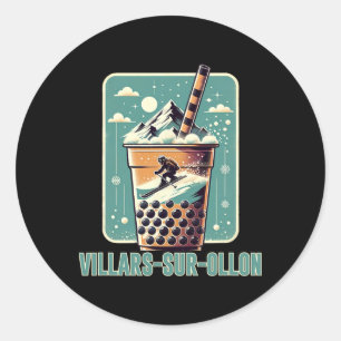 Skiing And Apres Ski - Villars-sur-ollon Switzerla Classic Round Sticker