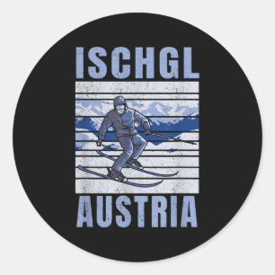 Skiing And Apres Ski - Winter Sports Ischgl, Austr Classic Round Sticker