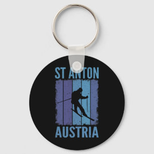Skiing And Apres Ski - Winter Sports St Anton, Aus Key Ring