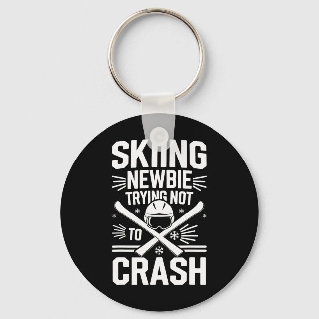 Skiing And Snowboarding Beginner Winter Sports Ent Key Ring (Front)