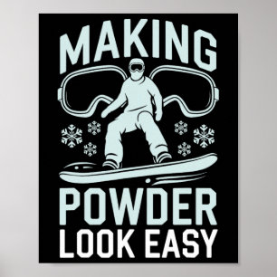 Skiing And Snowboarding Beginner Winter Sports Ent Poster