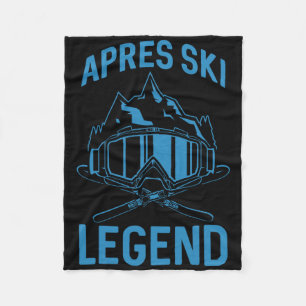 Skiing Apres Ski Lover Legend Winter Skier Fleece Blanket