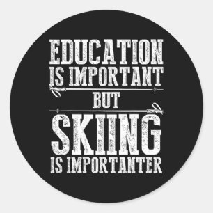 Skiing Art For Men Women Kids Winter Sport Ski Lov Classic Round Sticker