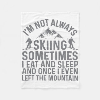 Skiing Art For Men Women Kids Winter Sport Ski Lov Fleece Blanket