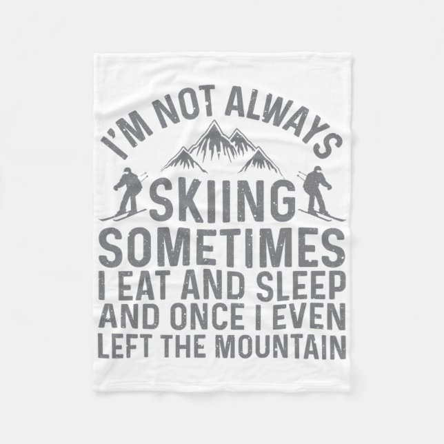 Skiing Art For Men Women Kids Winter Sport Ski Lov Fleece Blanket (Front)