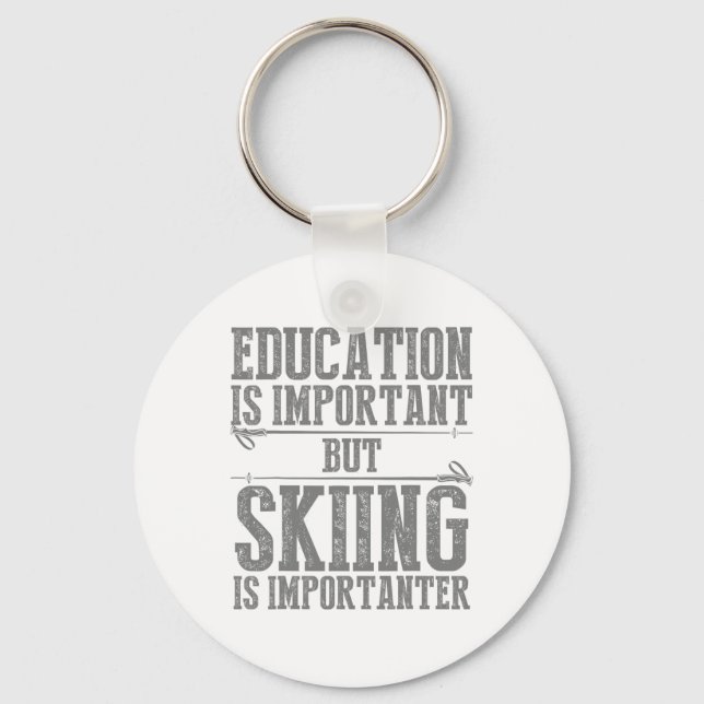 Skiing Art For Men Women Kids Winter Sport Ski Lov Key Ring (Front)
