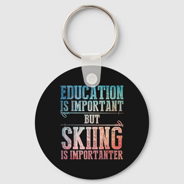 Skiing Art For Men Women Kids Winter Sport Ski Lov Key Ring (Front)
