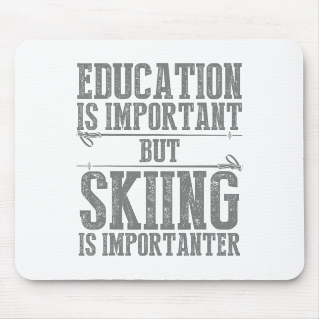 Skiing Art For Men Women Kids Winter Sport Ski Lov Mouse Pad (Front)