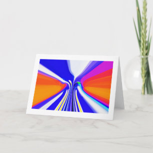 Skiing at sunset holiday card