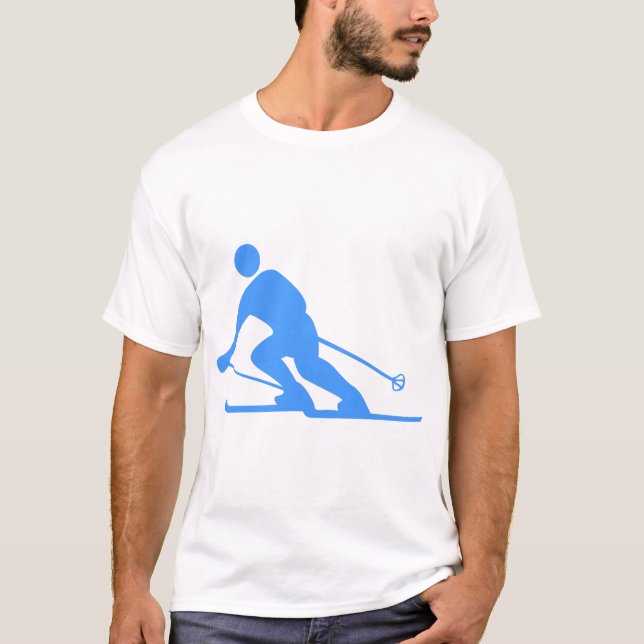 Skiing - Baby Blue T-Shirt (Front)