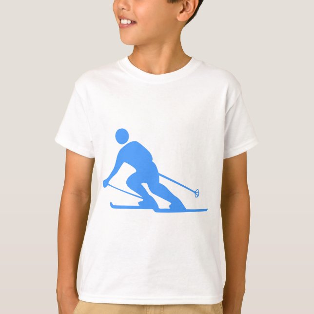 Skiing - Baby Blue T-Shirt (Front)