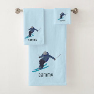 Skiing Bath Towel Set