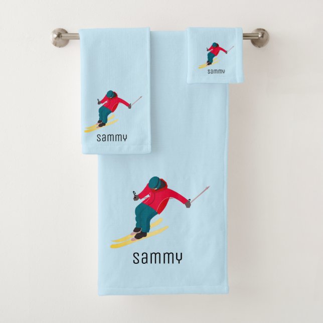 Skiing Bath Towel Set (Insitu)