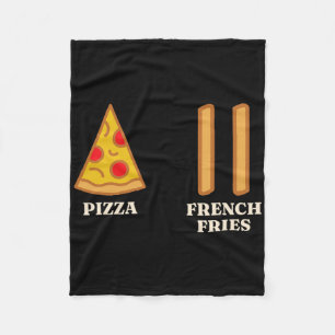 Skiing Beginner Pizza French Fries Ski Instructor Fleece Blanket