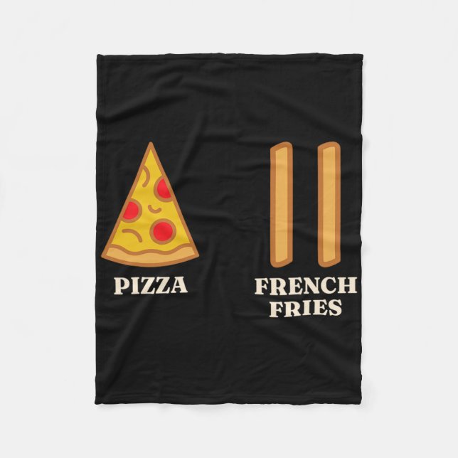 Skiing Beginner Pizza French Fries Ski Instructor  Fleece Blanket (Front)