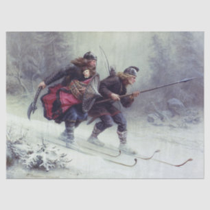 Skiing Birchlegs Crossing the Mountain Tissue Paper