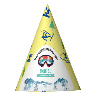 Skiing Birthday Party Snowboard Hat