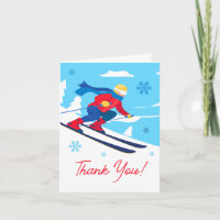 Skiing Birthday Thank You Let's Hit the Slopes