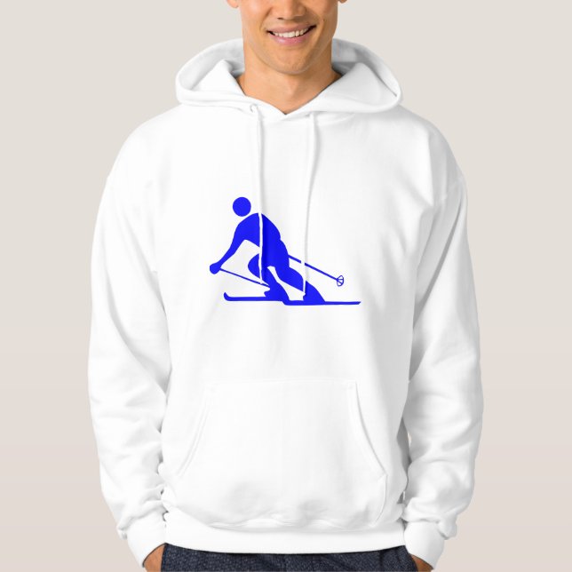 Skiing - Blue Hoodie (Front)
