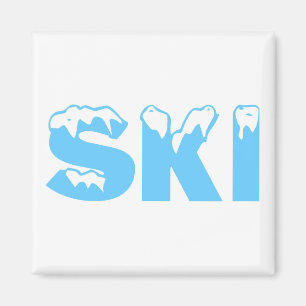 Skiing (Blue) Magnet