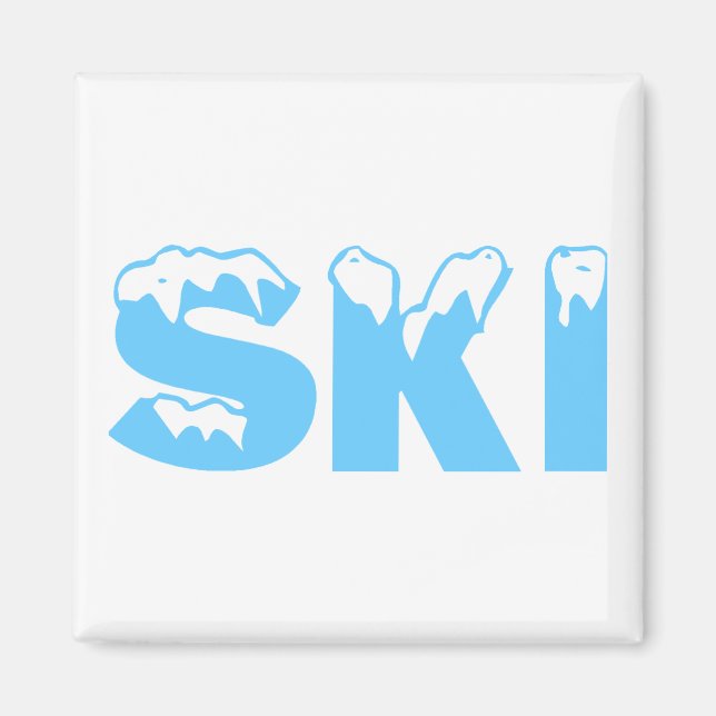 Skiing (Blue) Magnet (Front)