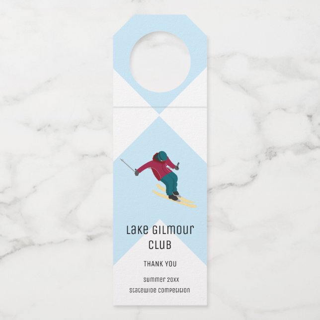 Skiing Bottle Tag (Front)