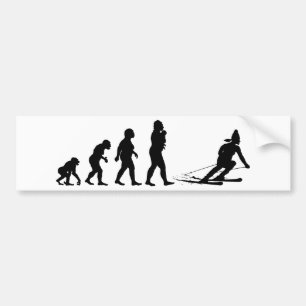 Skiing Bumper Sticker
