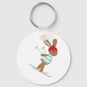 Skiing Bunny Key Ring
