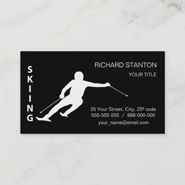 Skiing Business Card (Front)