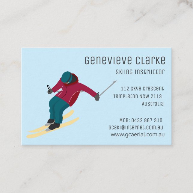 Skiing Business Card (Front)