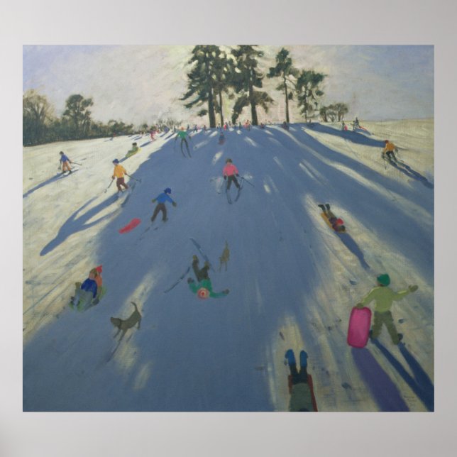 Skiing Calke Abbey Derby Poster (Front)