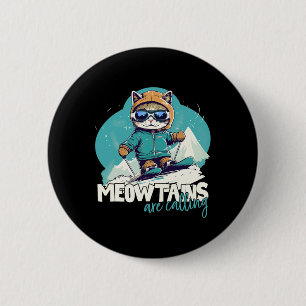 Skiing Cat Winter Sports Adventure Downhill Fun Fo 6 Cm Round Badge