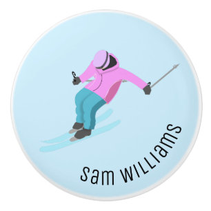 Skiing Ceramic Knob