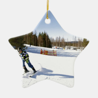 skiing ceramic tree decoration