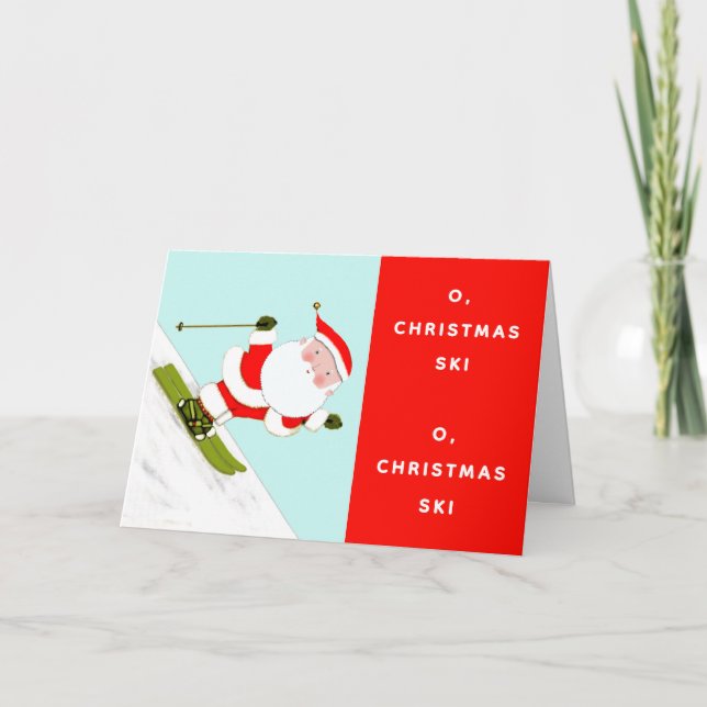 Skiing Christmas Holiday Card (Front)