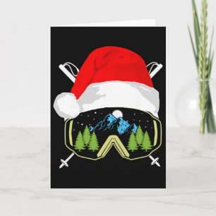 Skiing Christmas Santa Apparel For Men Kids Snowbo Card