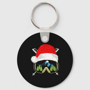 Skiing Christmas Santa Apparel For Men Kids Snowbo Key Ring