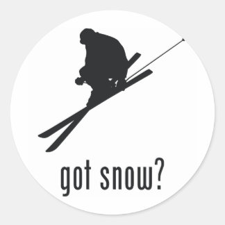 Skiing Classic Round Sticker