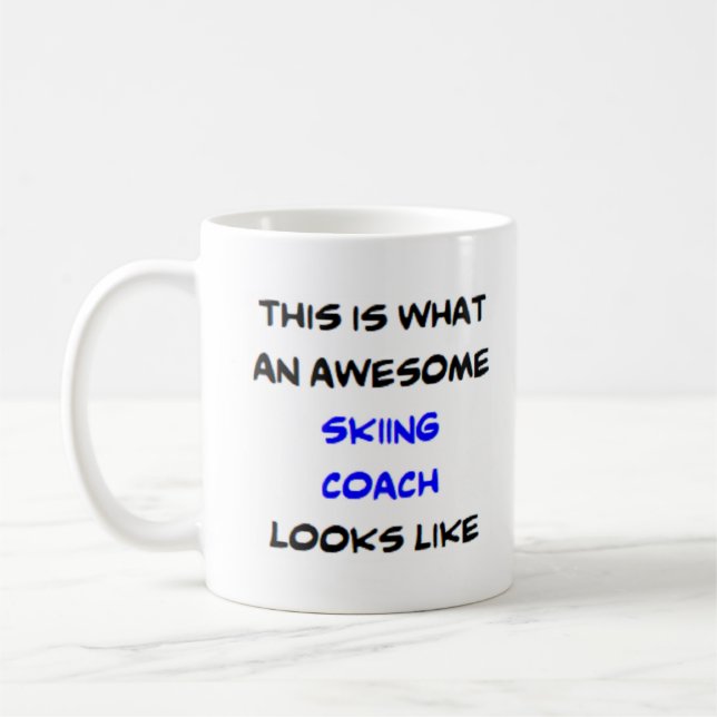 skiing coach, awesome coffee mug (Left)