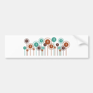 Skiing Daisies Bumper Sticker