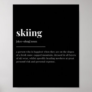 Skiing Definition Dictionary Design Poster