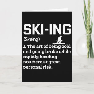 Skiing Definition Funny Humor Skier Extreme Winter Card