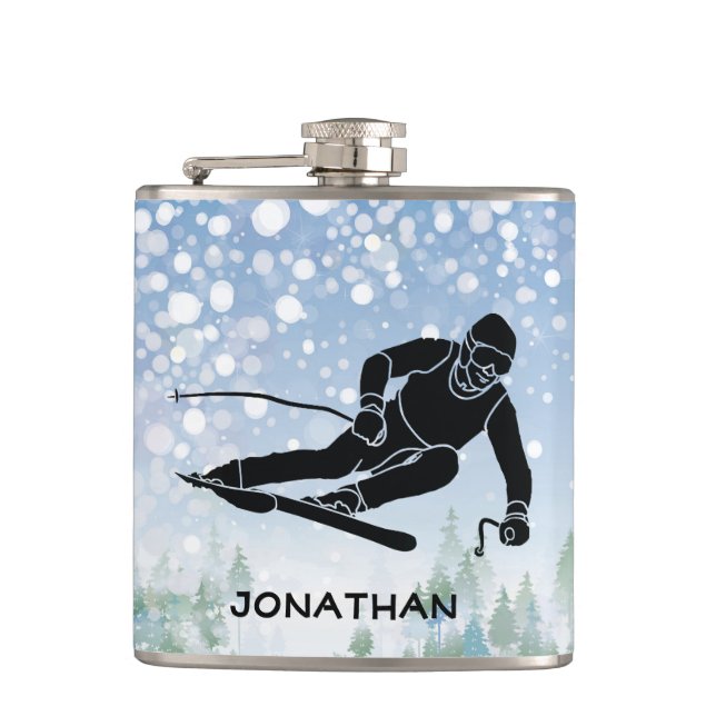 Skiing Design Flask (Front)