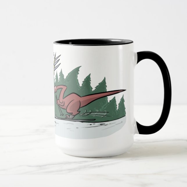 Skiing Dinosaurs Mug (Right)