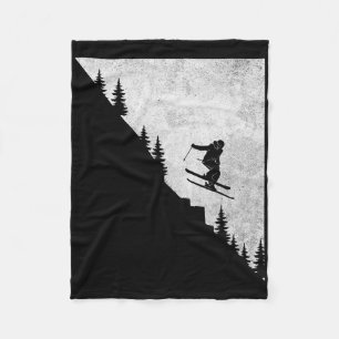 Skiing Downhill Skier Freestyle Extreme Winter Spo Fleece Blanket