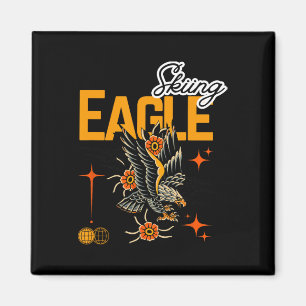 Skiing Eagle  Magnet