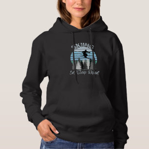 Skiing Eat Sleep Repeat Cool Vintage Blue Sunset S Hoodie